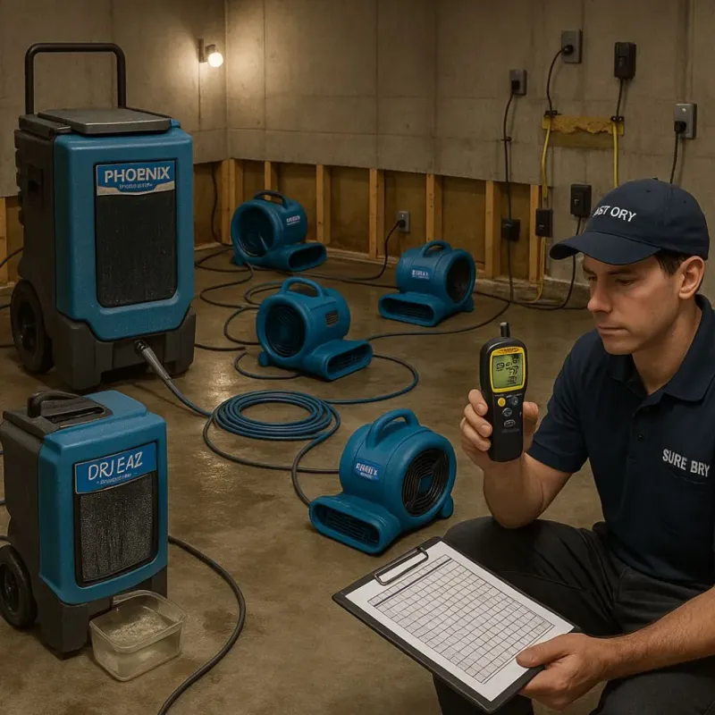 Structural Drying and Dehumidification process in Alamo, CA